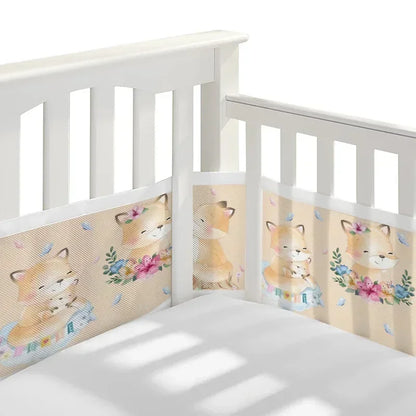 Breathable Mesh Bed Liner 4 Panel Baby Cot Fence Cotton Railing Thicken Bumper One-piece Crib Around Protector Baby Room Decor