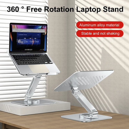 360° Rotatable Stand Metal Aluminum For Laptop Holder Adjustable Anti-Slip Silicone Base Stability for Tablet ﻿Portable Monitor