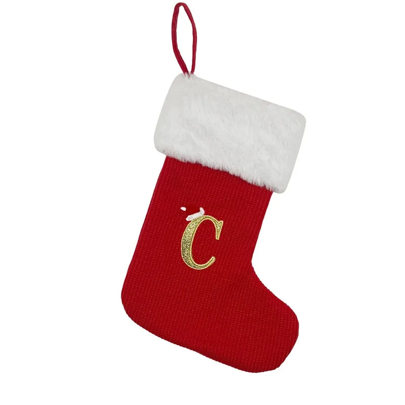 Christmas Alphabet Knitting Socks Christmas Tree Ornaments Christmas Decorations For Home 2024 Navidad Noel 2025Xmas Gift