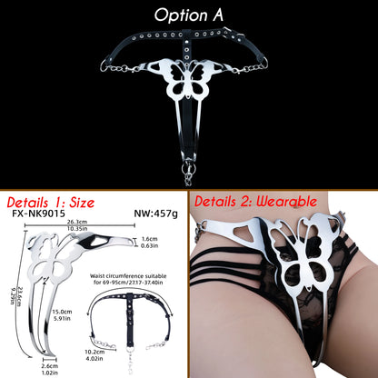 SHAZ Sexy Thong Women Panties Stainless Steel G strings Adjustable Waist Pant Heavy Bdsm Briefs Chastity Belt Sex Toys for Women