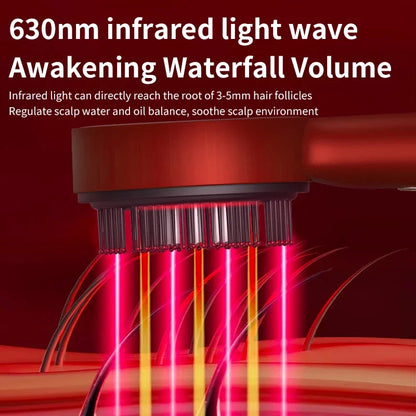 Electric Head Massage Comb Vibration Red Light Therapy Hair Growth Massage Scalp Brush Anti Hair Loss Liquid Oil Applicator