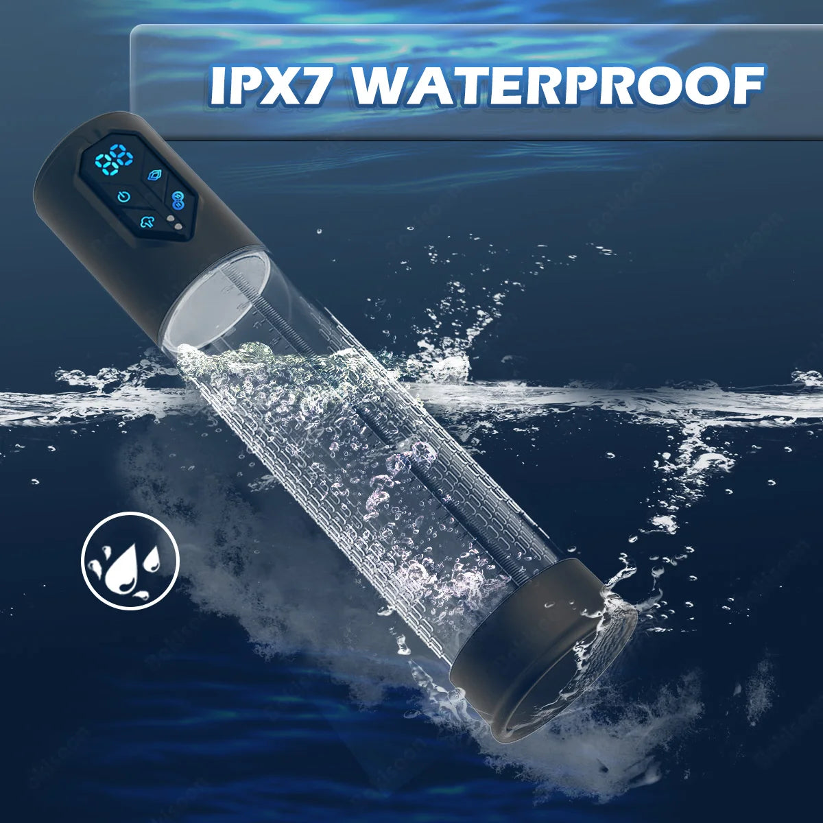 IPX7 Waterproof Electric Penis Pump for Enlargement Man Vacuum Pump Enlargement Extend Pump 4 Suction Levels 2 Silicone Sleeves