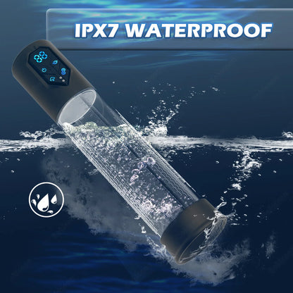 IPX7 Waterproof Electric Penis Pump for Enlargement Man Vacuum Pump Enlargement Extend Pump 4 Suction Levels 2 Silicone Sleeves