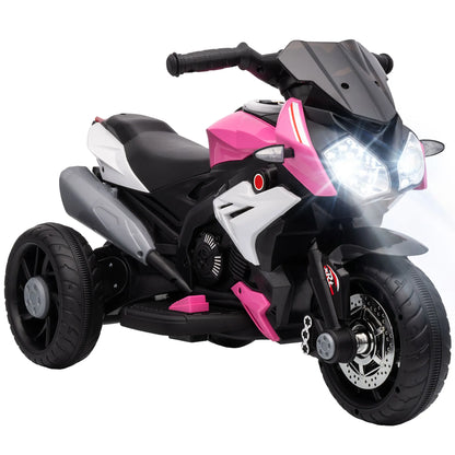 3-wheel 6 V electric Motorbike for children, electric car for 3- to 5-year-olds, with light and sound effects, 86x42x52cm, pink