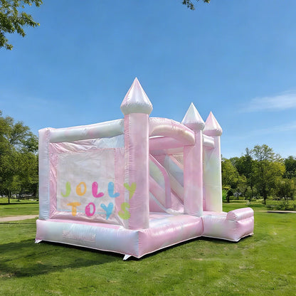 Tie Dye Toddler Bounce House Inflatable Wedding Bounce Castle Outdoor Bouncer Inflatable Tiedye Bouncer Combo House with Slide