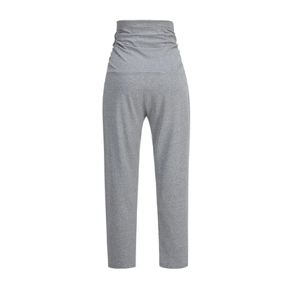 Maternity Pants Over The Belly Yoga Dress Work Pregnancy Pants Stretchy Lounge Wide Leg Trousers with Pockets