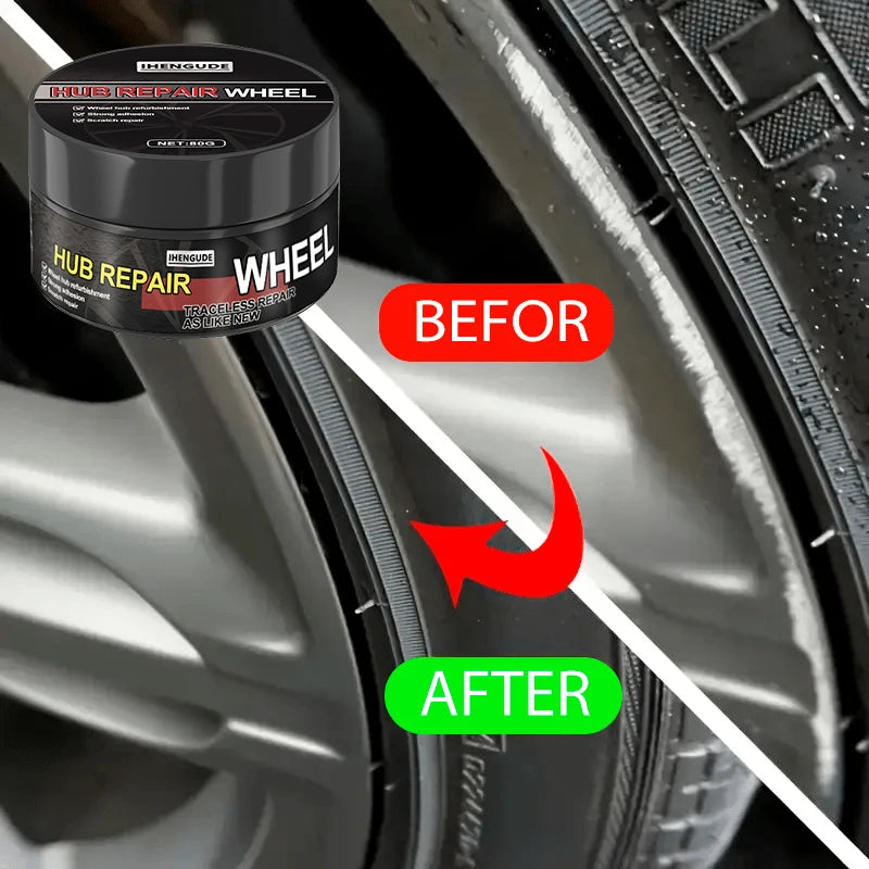 Universal Wheel Hub Repair Kit - Alloy Wheel Scratch Repairer, Car Scratch Repair Wax, Scratch Remover and Oxidation Cleaning Repair Paste
