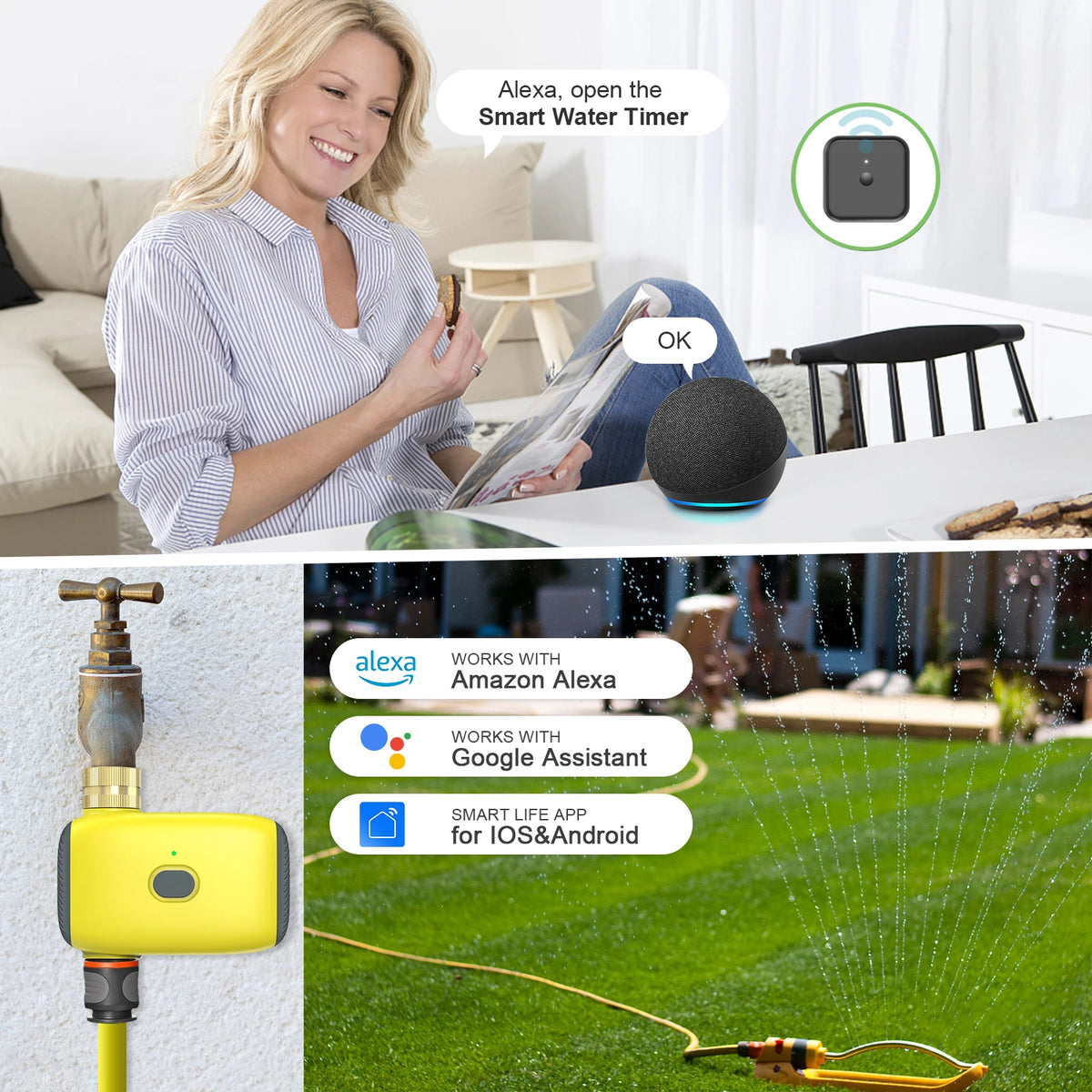 Tuya Smart Zigbee Watering Timer Automatic Drip Irrigation Controller Smart Water Valve Garden Automatic Watering System