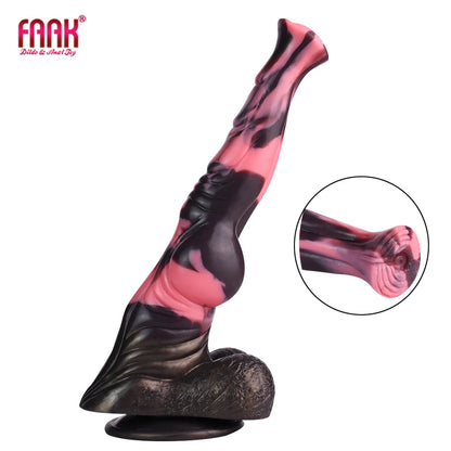 FAAK Silicone Long Penis Fantasy Knot Horse Dildo With Sucker Sex Toys For Women Anal Plug Female Masturbator Adult Games