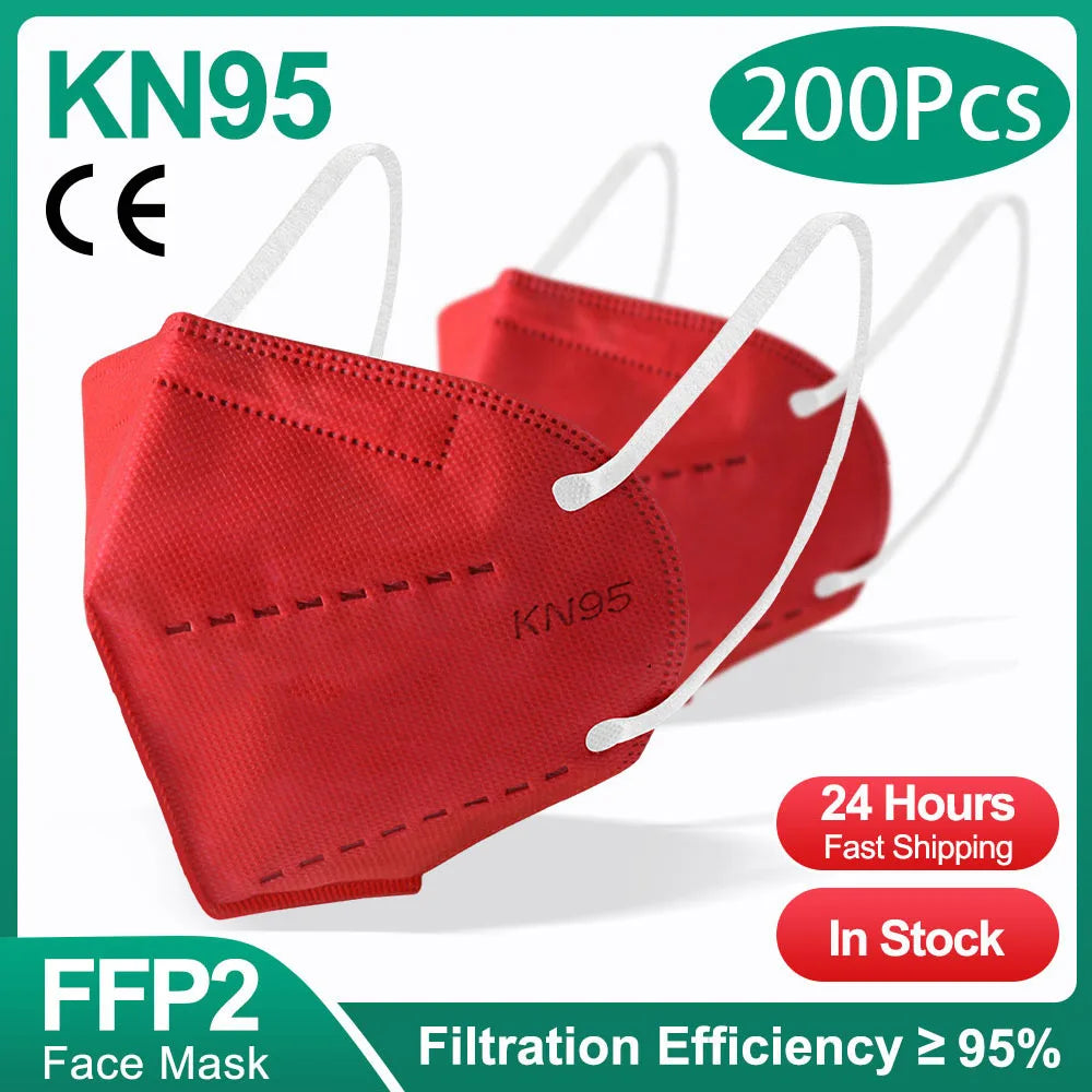 10-200Pcs FFP2 Masks kn95 Mascarillas KN95 Face Mask Filter 5Layers mascarillas quirurgicas homologadas Reusable Black FFP2 Mask