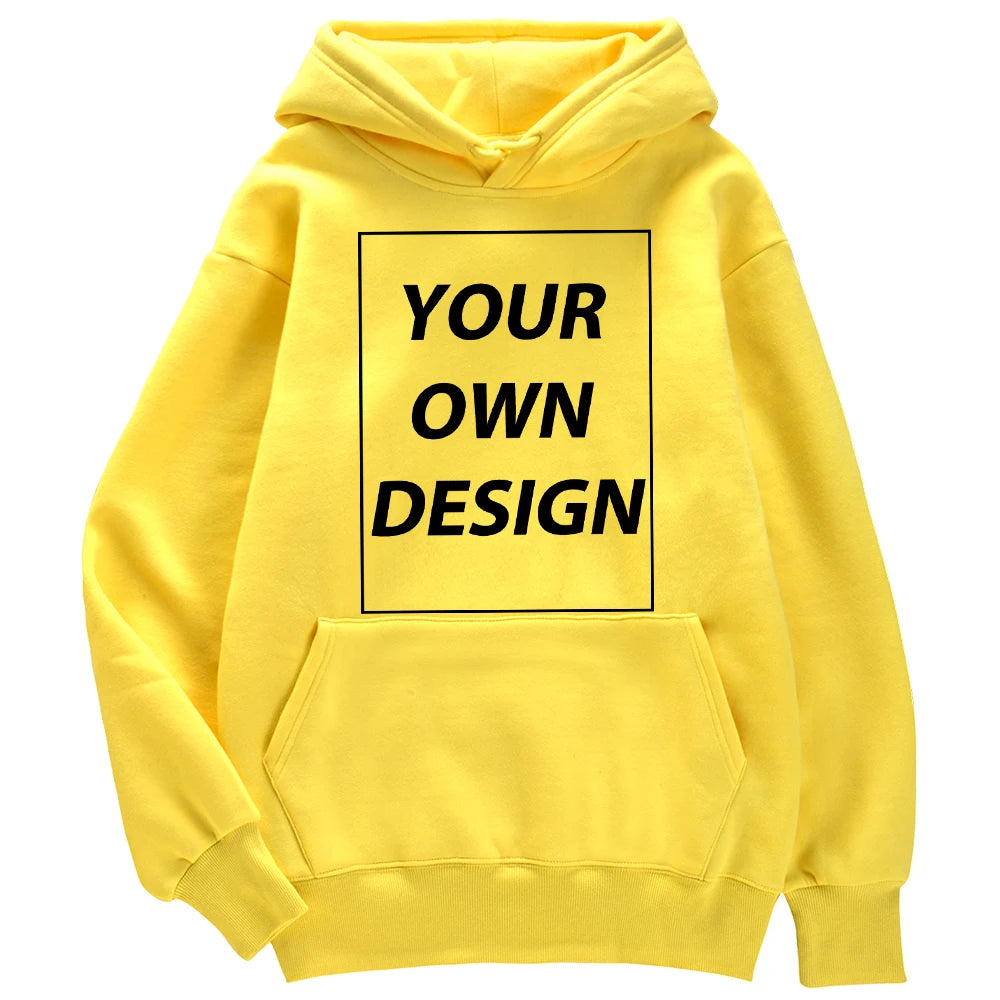 Customized DIY Print Men Woman Autumn Winter Hoodies Casual Classic Pullovers Simple Comfy Streetwear Soft Warm Sports Clothing