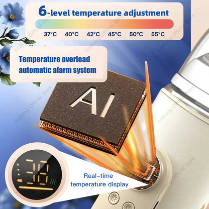 JUSTLANG 10000mAh Baby Bottle Warmer 5 Heat Level Multifunction Breast Milk Warmer Accurate Temperature Control Baby Bottle Heat