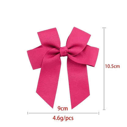 1pcs 3.6'' Solid Color Bowknot Hair Clips For Baby Girls Classic Bows Hairpins Cute Barrettes Headwear Kids Hair Accessories