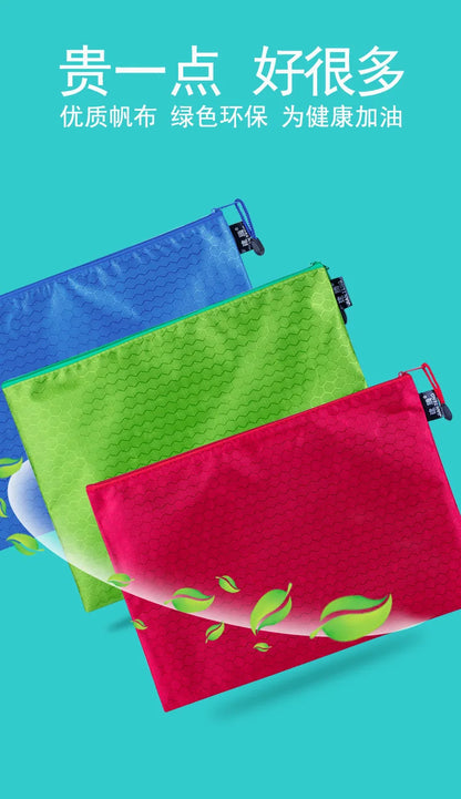 A4 Waterproof Canvas File Folders Football Pattern Thick File Bag Student Teacher Document Bag Business School Supplies
