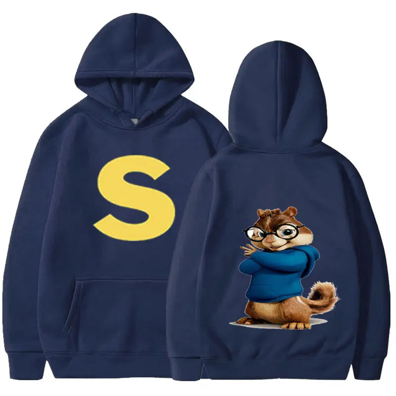 2025 Fashion Unisex Casual Sportswear Women's Hoody Alvin Chipmunk Halloween Costume Women's Pullover Fashion Trend