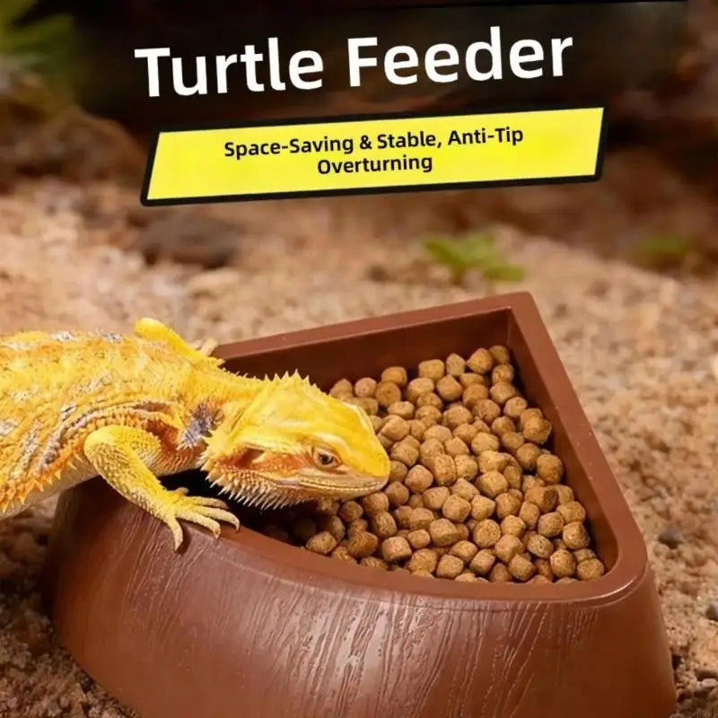 L9BE Reptiles Water Bowl Shallow Triangular Water Dish Terrarium Aquariums Decoratio