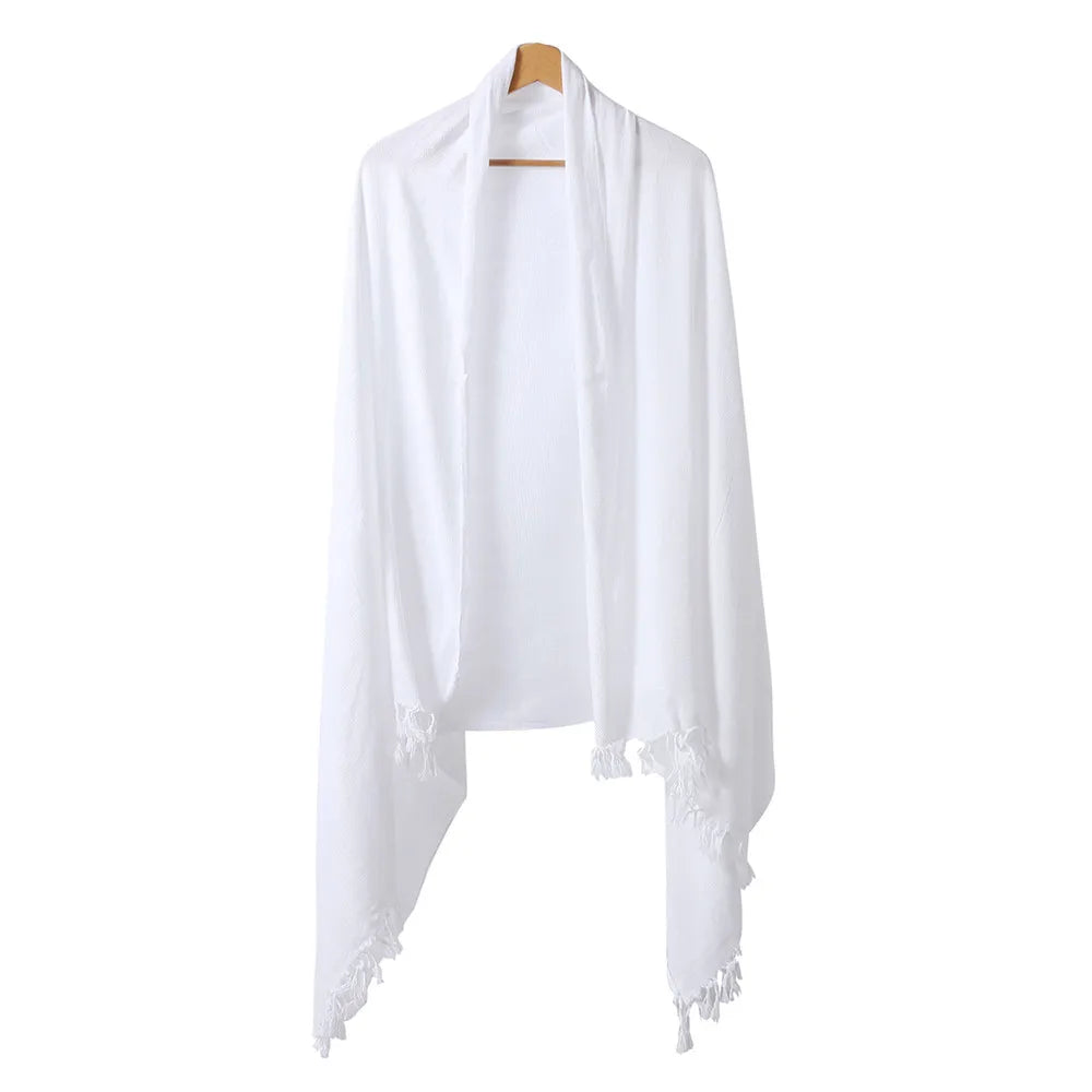 2Pcs Ihram Pilgrimage Towel For Muslim Arab Mecca Hajj Clothes Men Islamic Ramadan Prayer Worship Costumes Shawl Jubba SetThobe