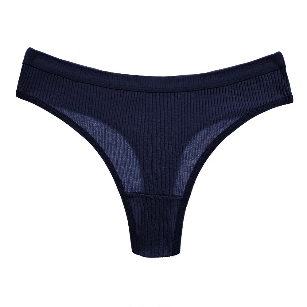 4Pcs Women's Panties G-Strings Set Fashion New Striped Soft Cotton Underwear Sexy Lingerie Sports Breathable Cozy