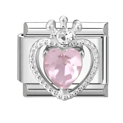 Wholeasle Shiny Zircon Shell Love Heart Devil Eyes Italian Charm Links Fit 9mm Stainless Steel Bracelet Women Jewelry DIY Making