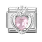 Wholeasle Shiny Zircon Shell Love Heart Devil Eyes Italian Charm Links Fit 9mm Stainless Steel Bracelet Women Jewelry DIY Making