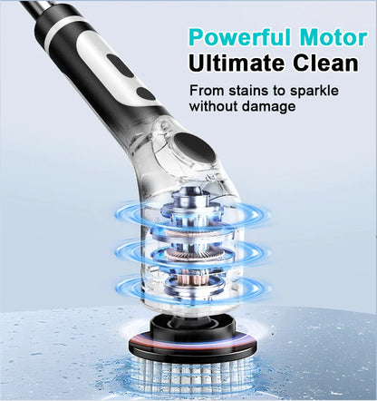 HOMEFISH Multifunctional Electric Cleaning Brush Voice Rechargeable Smart Rotary Cleaning Brush Kitchen Cleaning Brush