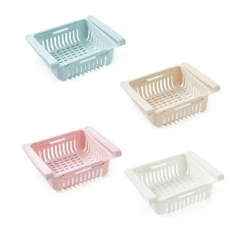 1Pc Refrigerator Storage Basket Flexible Expandable Fridge Organizer Drawer Storage Rack Storage Fresh Box Freezer Box Storage