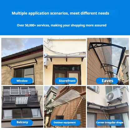Window Awning Door Canopy 60x60 80x80 60x100 Window Awning Overhead Modern Polycarbonate Cover Outdoor Front Porch Patio Canopy