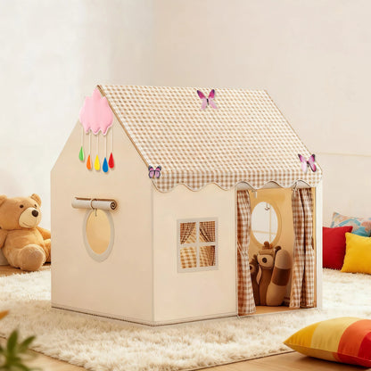 Children's Fun Playhouse Tent, Bed Canopy Partition, Children's Pretend Play Tent, Kids' Toy Castle, Portable Outdoor Toy Playhouse, Includes Cloud/Butterfly Party Decorations, Holiday Gift, Does Not Include Lighting