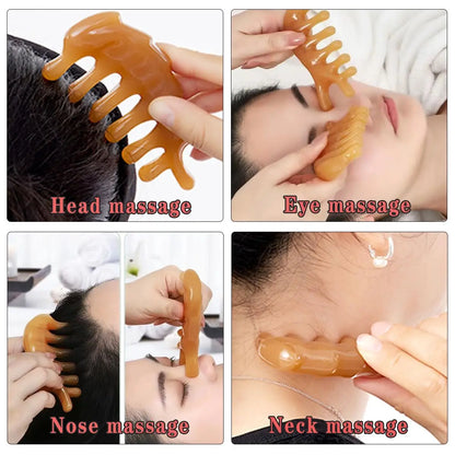 Skin Scraping Resin Guasha Massage Board Face Eye SPA Massager Plate For Neck Back Body Legs Hands Promote Blood Circulation