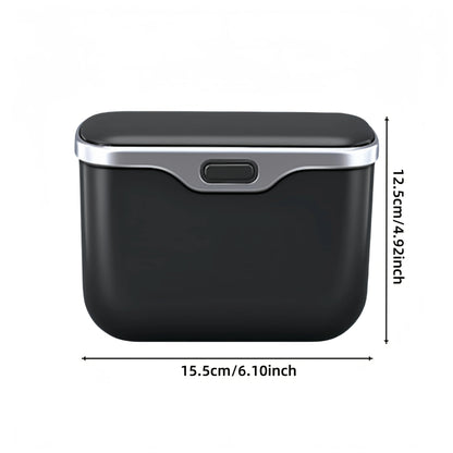 Multifunctional Car Trash Can with Lid Button, Hanging Storage Bin for Wet and Dry Use, Auto Interior Accessories, Organizer Box
