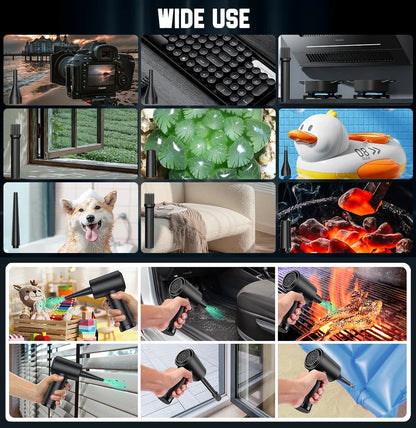 Electric Wireless Air Duster Compressed Air Blower Compressed Air for Cleaning Computer Keyboard Camera Car Home With LED Light