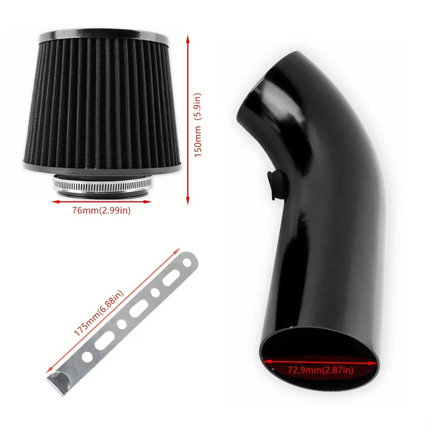 Universal Car Cool Air Intake Kit 76mm Car Refitted Winter Mushroom Head Air Filter Aluminium Automotive Filter Car Accessories