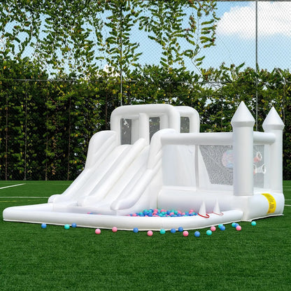 White Bounce House Oxford Bouncy Castle with Two Slides Bounce House for Kids with Large Ball Pits wedding Party Inflatable toys