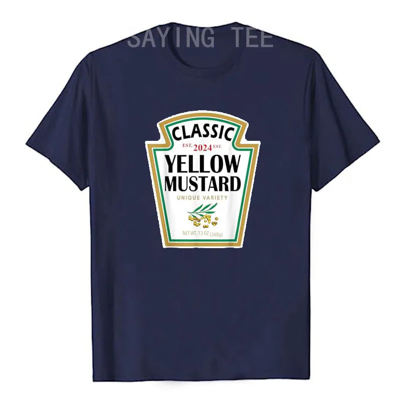 Red Ketchup Yellow Mustard DIY Costume Matching Couples Groups Halloween T-Shirt Gifts Lazy Easy Condiments Costumes Couple Tops