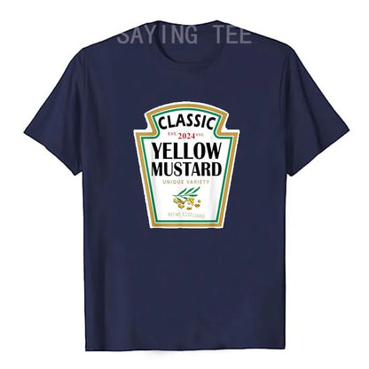 Red Ketchup Yellow Mustard DIY Costume Matching Couples Groups Halloween T-Shirt Gifts Lazy Easy Condiments Costumes Couple Tops