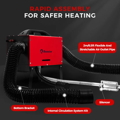 8KW Diesel Air Heater 12V/24V/220V Bluetooth LCD Control Upgrade Internal Cycle for RV Truck Camper Van Parking Heating