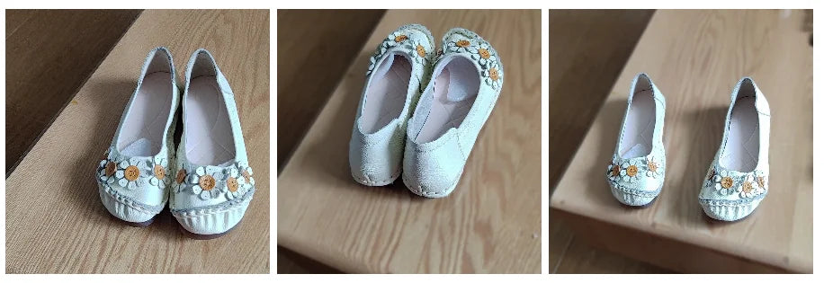 Vintage Flower Moccasins Woman Genuine Leather Ballet Flats Ladies Hollow Slip Ons Women's Luxury Loafer Purple Walking Shoes 42