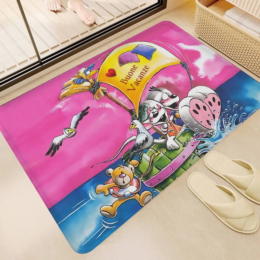 Popular Character D-Diddl Cut Bathroom Mat Non-Slip Laundry Room Mat Laundry Decor Balcony Child Living Room Toilet Rug