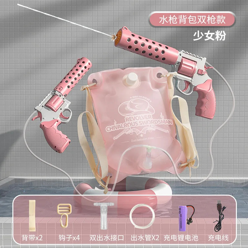 Backpack Electric water gun,Full-Automatic Shooting Water Gun Toys for male Summer Outdoor Beach High-capacity Guns Game Gifts