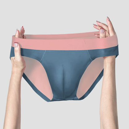 Men's ice silk seamless underwear men breathable briefs summer thin boys sports low waist sexy short shorts head
