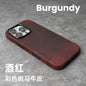YMW Scratc Crazy Horse Genuine Leather Case for iPhone 17 16 15 Pro Max Magnetic PULL-UP Cowhide Phone Cover