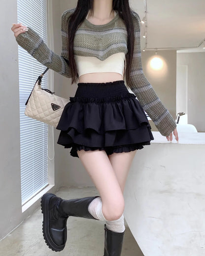 Women‘s High Waist Ballet Cake Skirt 2026 Spring Summer Slimming Short A Line Fluffy Mini Pants Style