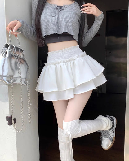 Women‘s High Waist Ballet Cake Skirt 2026 Spring Summer Slimming Short A Line Fluffy Mini Pants Style