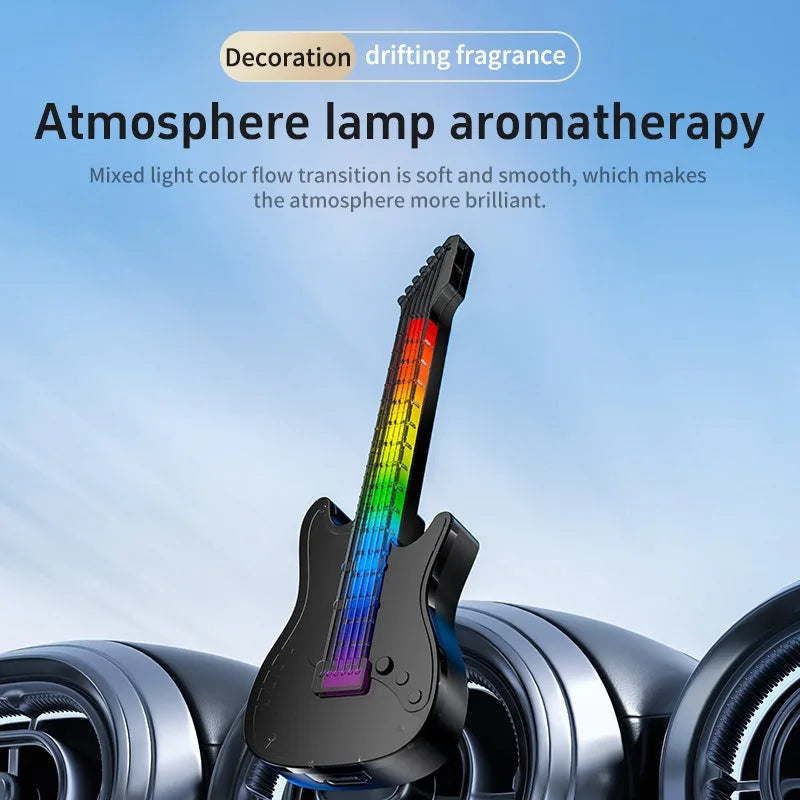 1PC Car Air Conditioner Vent Guitar Aromatherapy Atmosphere Light Perfume Fragrance Decorative Music Pickup Lamp Car Accessories