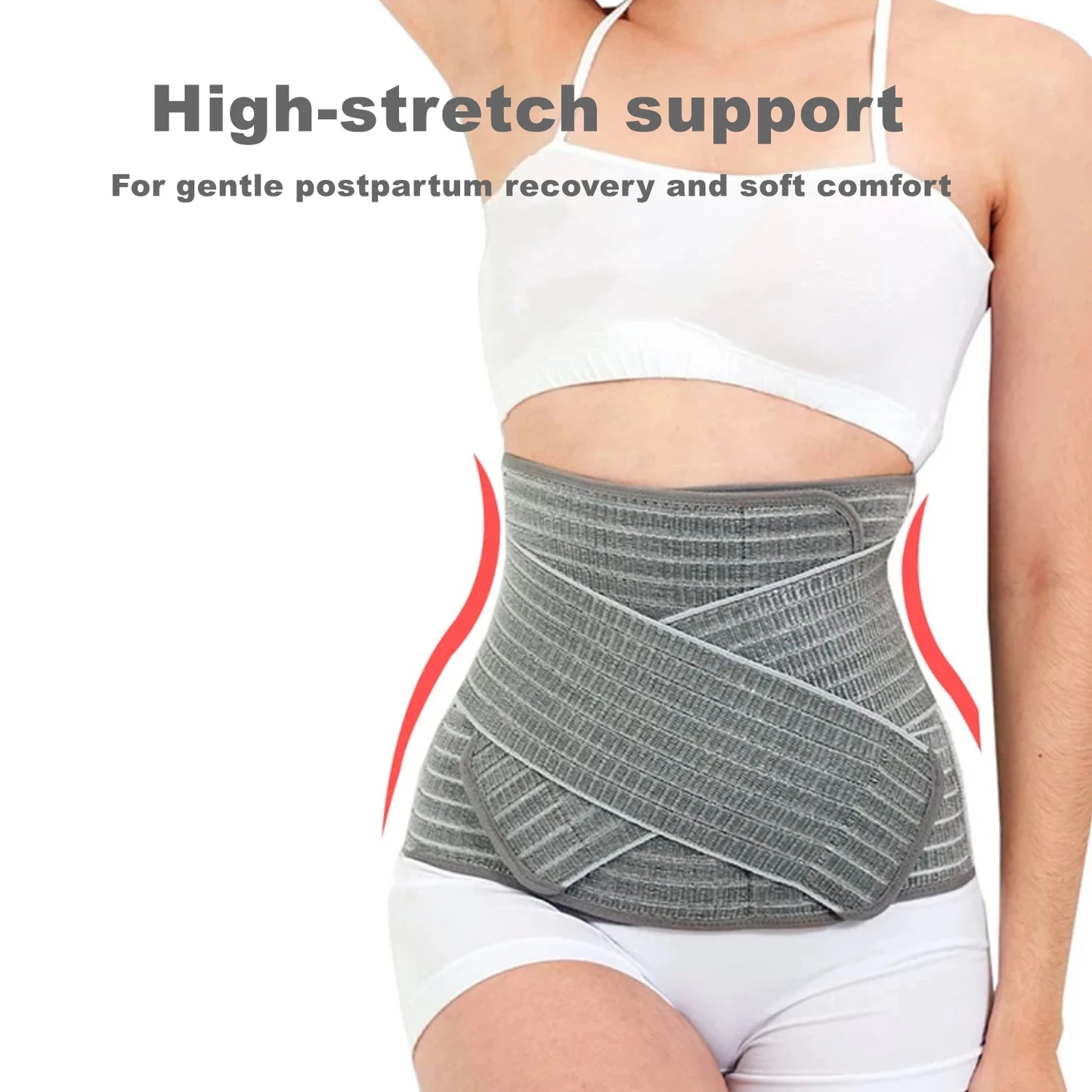 Sunveno Postpartum Belly Band Girdle for Postnatal Adjustable Belly Wrap C-section Recovery Binder Abdominal Support 