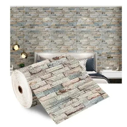 1/5/10m/Roll Retro 3D Wall Sticker Imitation Brick Plane Wall Sticker Furniture Stickers Wallpaper for Wall Living Room Kitchen