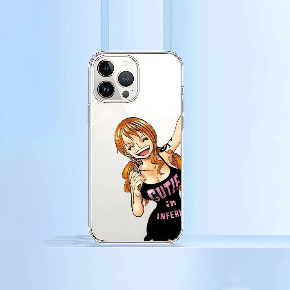 Cute Anime N-Nami Phone Case For IPhone 17 16 15 12 11 Pro Max 14 Plus 13 Mini Clear Cover Soft Funda