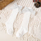 Baby Girls Knee High Socks Autumn Winter Kids Big Bow Long Soft Christmas Sparkly Sock Cotton Red Children Socken For 0-8 Years