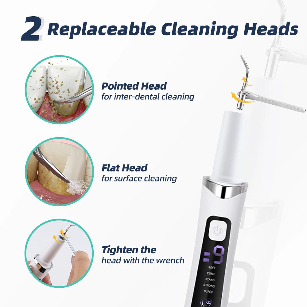 Dental Scaler For Teeth Tartar Remover Electric Teeth Cleaner Tooth Calculus Plaque Remover LED Ultrasonic Dental Stone Removal
