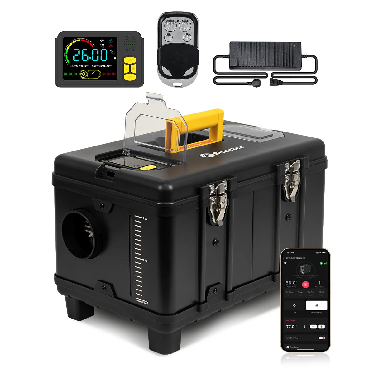 TB10 8KW Car Heater 12V/24V/220V Diesel Air Heater With Bluetooth APP/Remote Control/Turbo Heat Mode For Camping Garage Truck RV